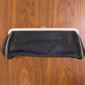 Ann Taylor Black Leather Clutch